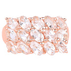 Morganite Ring 3.28 Carats Gold Plated Silver