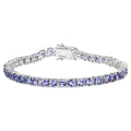Tanzanite Tennis Bracelet 9.4 Carats Sterling Silver
