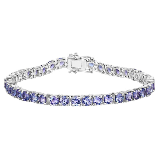 Tanzanite Tennis Bracelet 9.4 Carats Sterling Silver