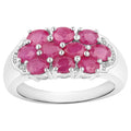 Ruby Ring 2.18 Carats Sterling Silver