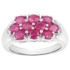 Ruby Ring 2.18 Carats Sterling Silver