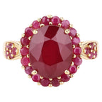 Ruby Ring 5.02 Carats Gold Plated Silver