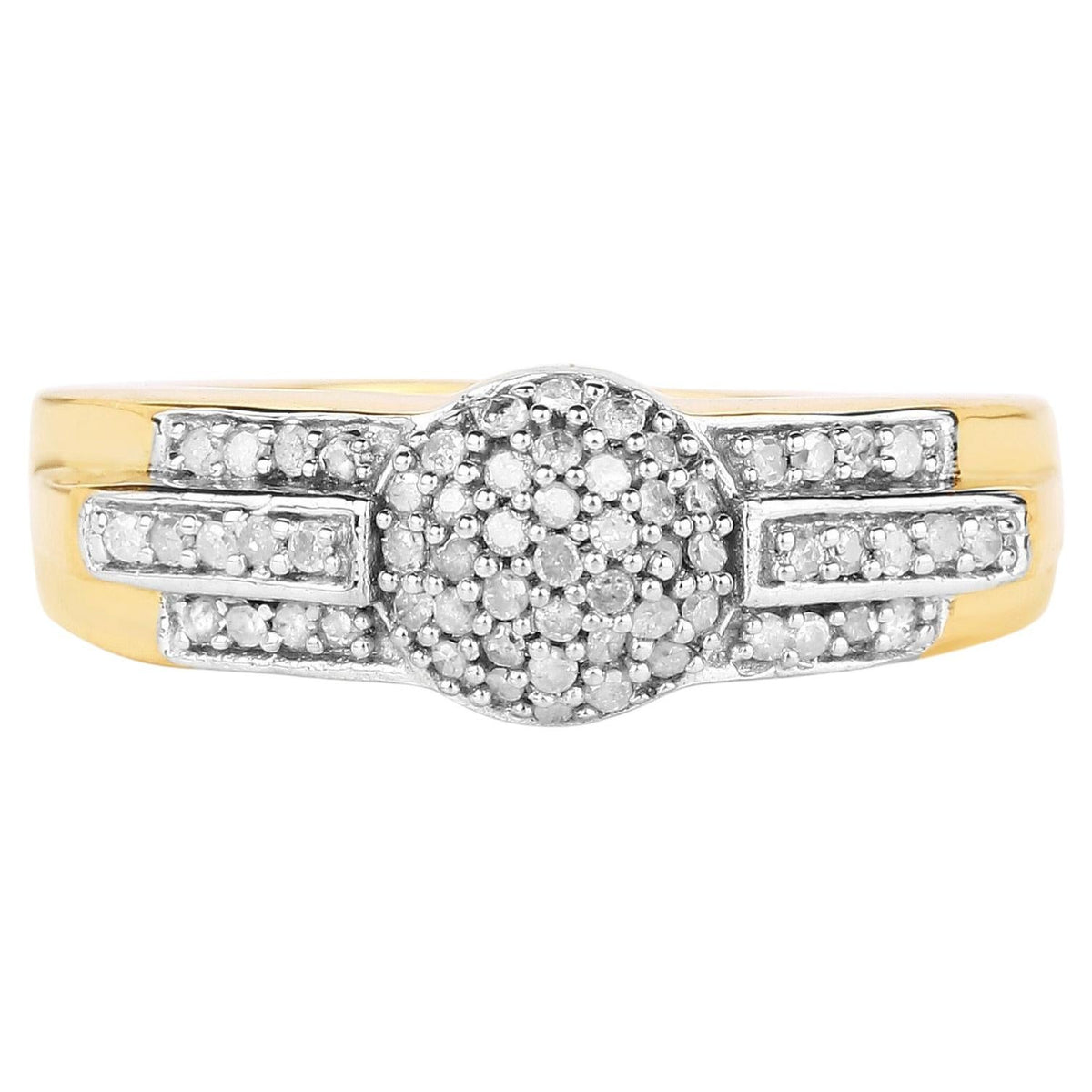 Diamond Ring 0.28 Carats Gold Plated Silver