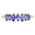 Tanzanite Ring With Diamonds 0.72 Carats 14K Yellow Gold