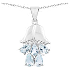 Aquamarine Pendant 1.74 Carats Sterling Silver