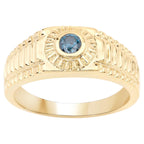 Blue Diamond Ring 0.18 Carats Gold Plated Silver
