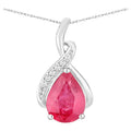 Ruby Pendant With Diamonds 1.94 Carats 14K White Gold