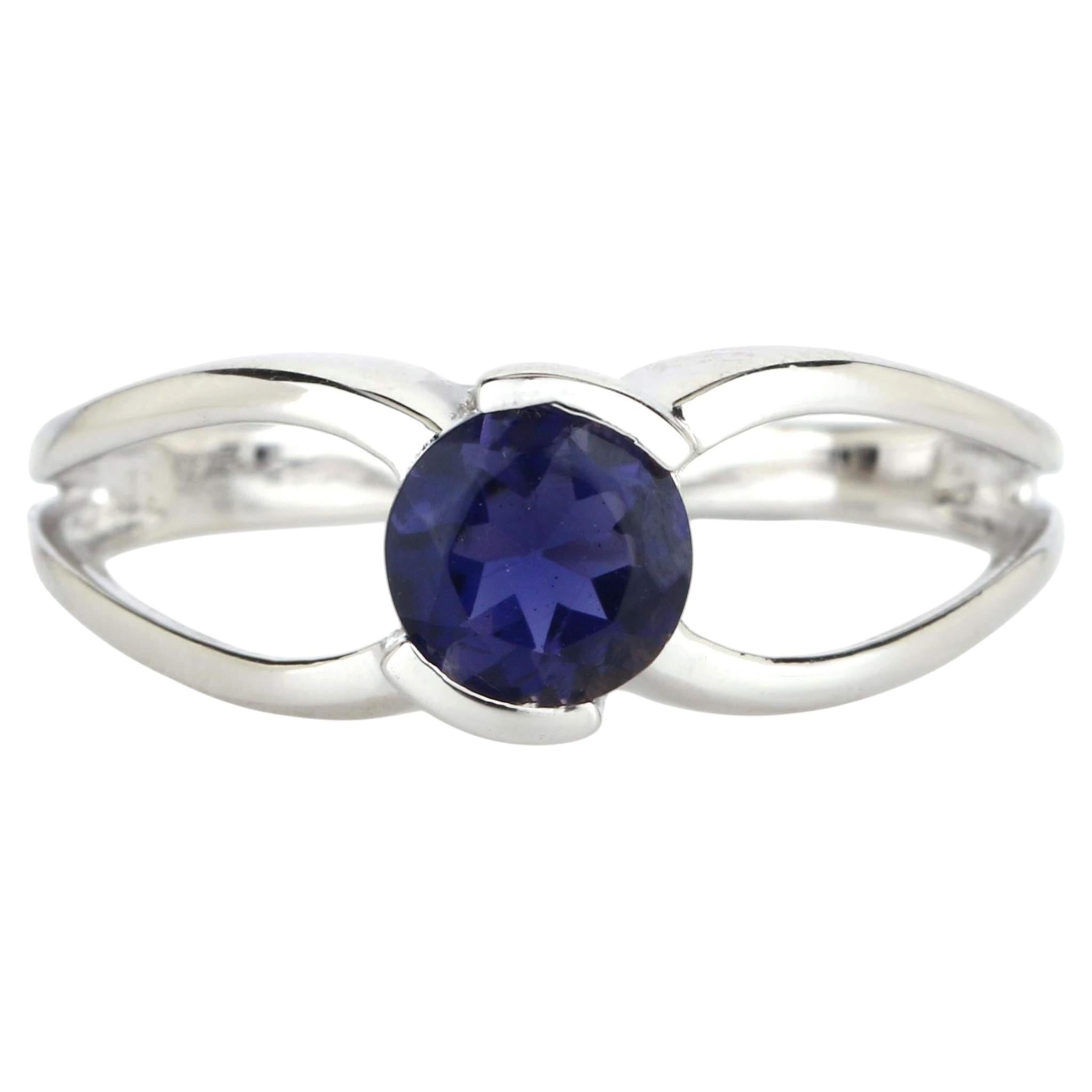 Iolite Ring 0.70 Carats Sterling Silver
