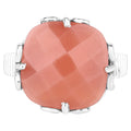 Peach Moonstone Ring 12.7 Carats Sterling Silver