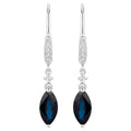 Blue Sapphire Earrings Diamonds 2.7 Carats 14K White Gold