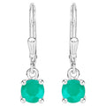 Natural Emerald Earrings 0.9 Carats Sterling Silver