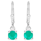 Natural Emerald Earrings 0.9 Carats Sterling Silver