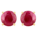 Ruby Stud Earrings 0.84 Carats 10K Yellow Gold