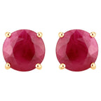 Ruby Stud Earrings 0.84 Carats 10K Yellow Gold