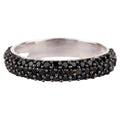 Natural Black Spinel Band Ring 1.34 Carats Sterling Silver