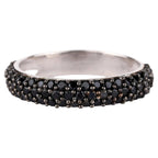 Natural Black Spinel Band Ring 1.34 Carats Sterling Silver
