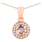 Morganite Pendant With Diamonds 0.46 Carats 14K Rose Gold