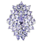 Tanzanite Ring 5.24 Carats Sterling Silver