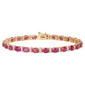 Natural Ruby Bracelet With Diamonds 7.72 Carats 14K Yellow Gold