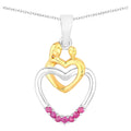 Ruby Mom Pendant 0.12 Carats Gold Plated Silver