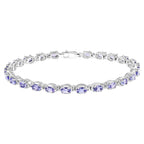 Tanzanite Tennis Bracelet 6 Carats Sterling Silver