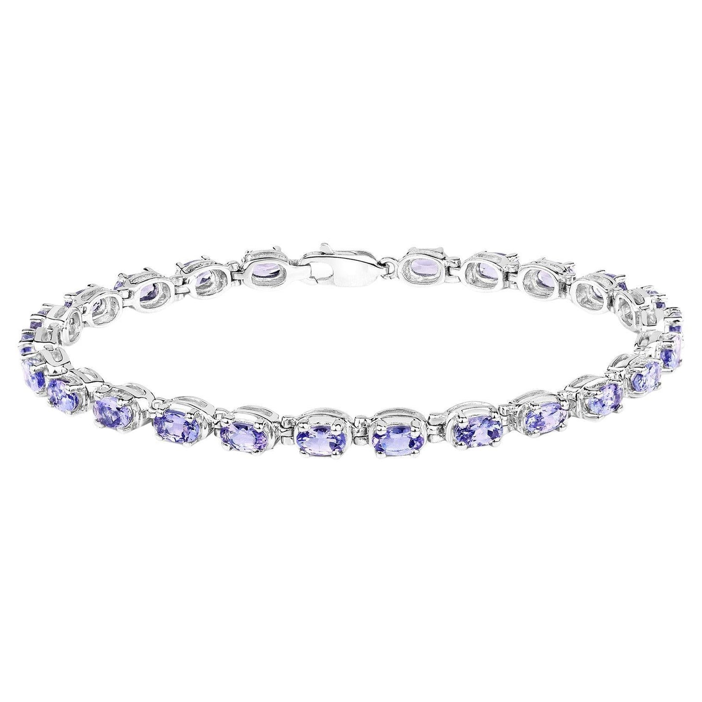 Tanzanite Tennis Bracelet 6 Carats Sterling Silver