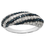 Multicolor Diamond Ring 1.22 Carats Sterling Silver