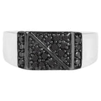 Black Diamond Ring 0.34 Carats Sterling Silver