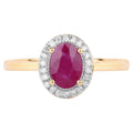 Ruby Ring With Diamonds 1.02 Carats 14K Yellow Gold