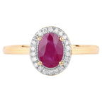 Ruby Ring With Diamonds 1.02 Carats 14K Yellow Gold
