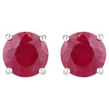Ruby Stud Earrings 0.84 Carats 10K White Gold