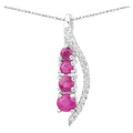 Ruby Pendant With Diamonds 0.36 Carats 14K White Gold