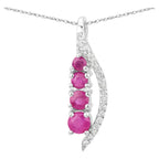 Ruby Pendant With Diamonds 0.36 Carats 14K White Gold