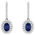 Tanzanite Dangle Earrings Diamond Setting 2.5 Carats Total