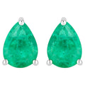 Zambian Emerald Stud Earrings 0.68 Carats 14K White Gold
