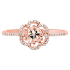 Morganite Ring With Diamonds 0.52 Carats 14K Rose Gold