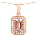 Morganite Pendant With Diamonds 1.48 Carats 14K Rose Gold