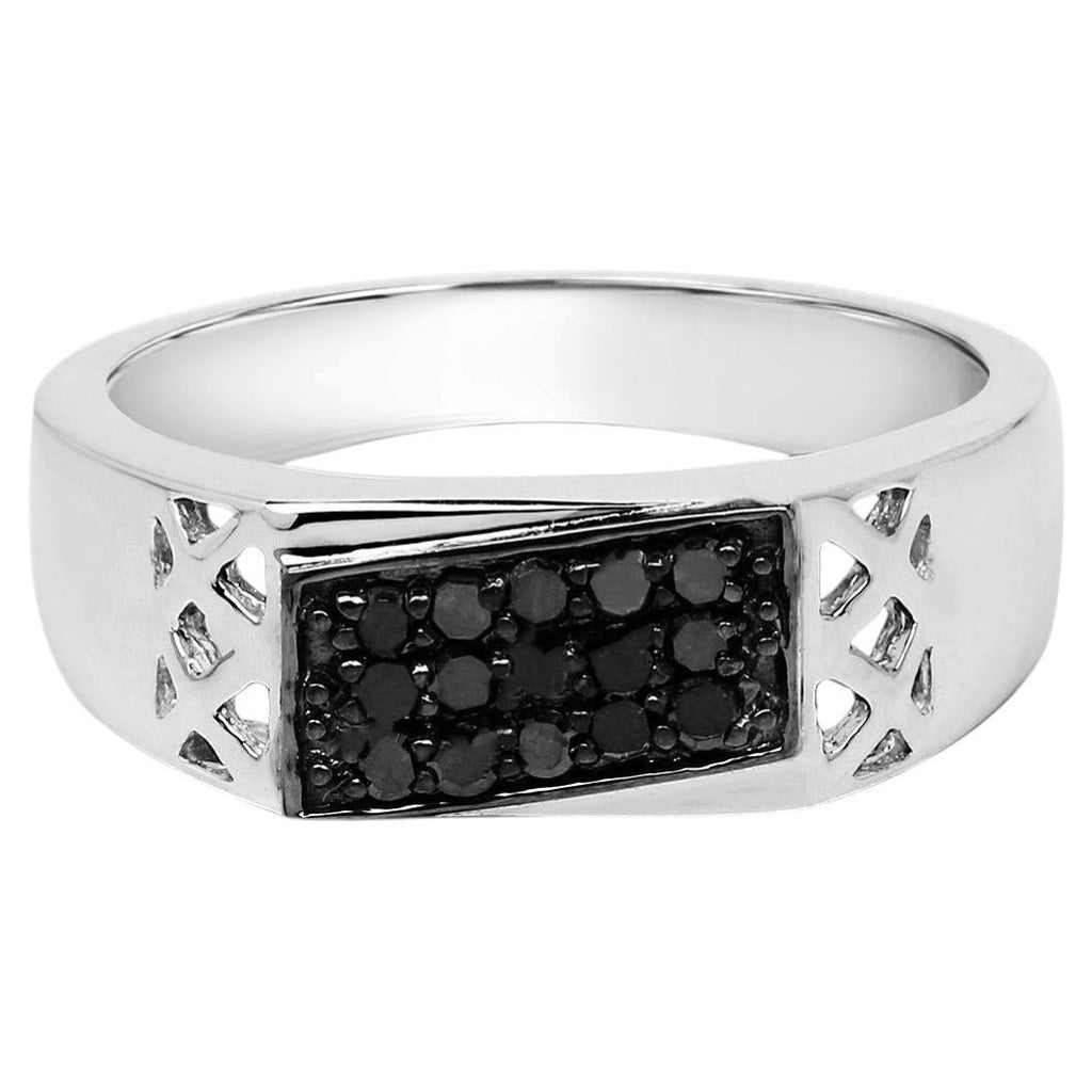 Black Diamond Ring 0.22 Carats Sterling Silver