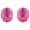 Ruby Stud Earrings 0.58 Carats 14K White Gold