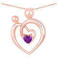 Amethyst Mom Pendant 0.24 Carats Gold Plated Silver