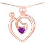 Amethyst Mom Pendant 0.24 Carats Gold Plated Silver