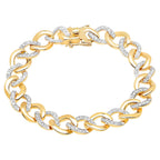 Diamond Bracelet 0.68 Carats Gold Plated Silver
