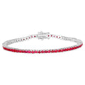 Ruby Tennis Bracelet 4.42 Carats Sterling Silver