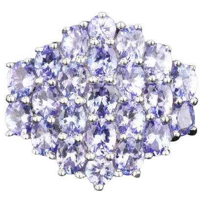 Natural Tanzanite Ring 3.77 Carats Sterling Silver