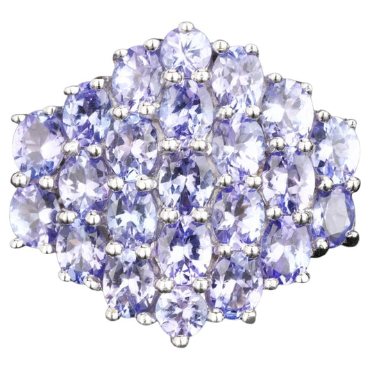 Natural Tanzanite Ring 3.77 Carats Sterling Silver