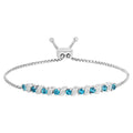 London Blue Topaz Bracelet With White Topaz 1.3 Carats Sterling Silver