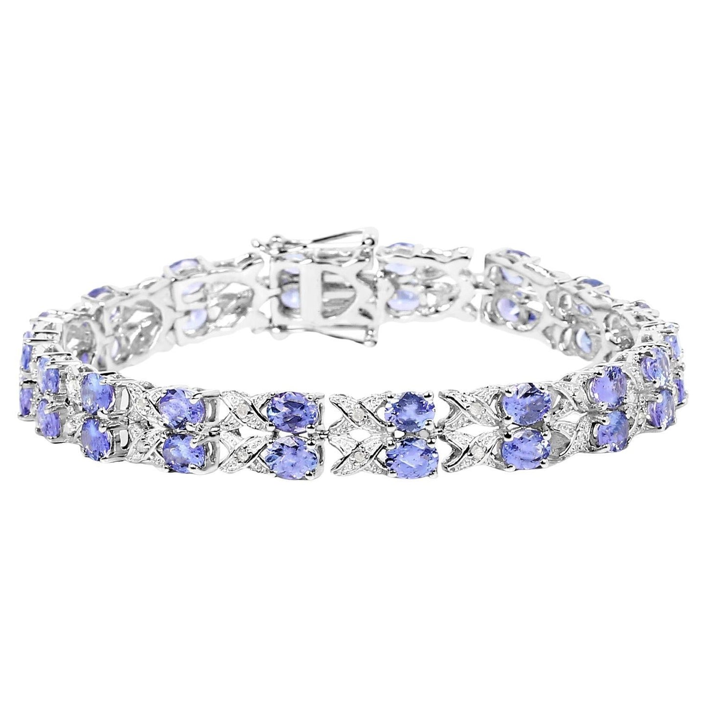 Tanzanite Bracelet White Topaz 12.2 Carats Silver