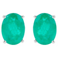 Zambian Emerald Earrings 2.38 Carats 10K White Gold