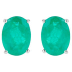 Zambian Emerald Earrings 2.38 Carats 10K White Gold