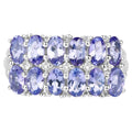 Tanzanite Ring With White Topaz 3.12 Carats Sterling Silver